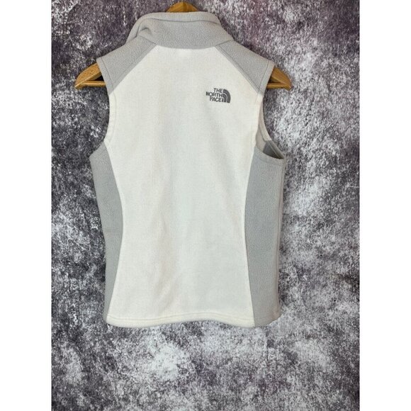 The North Face Vest Women’s S White Grey Zip-Up Fleece Jacket Gorpcore Casual - Picture 3 of 15